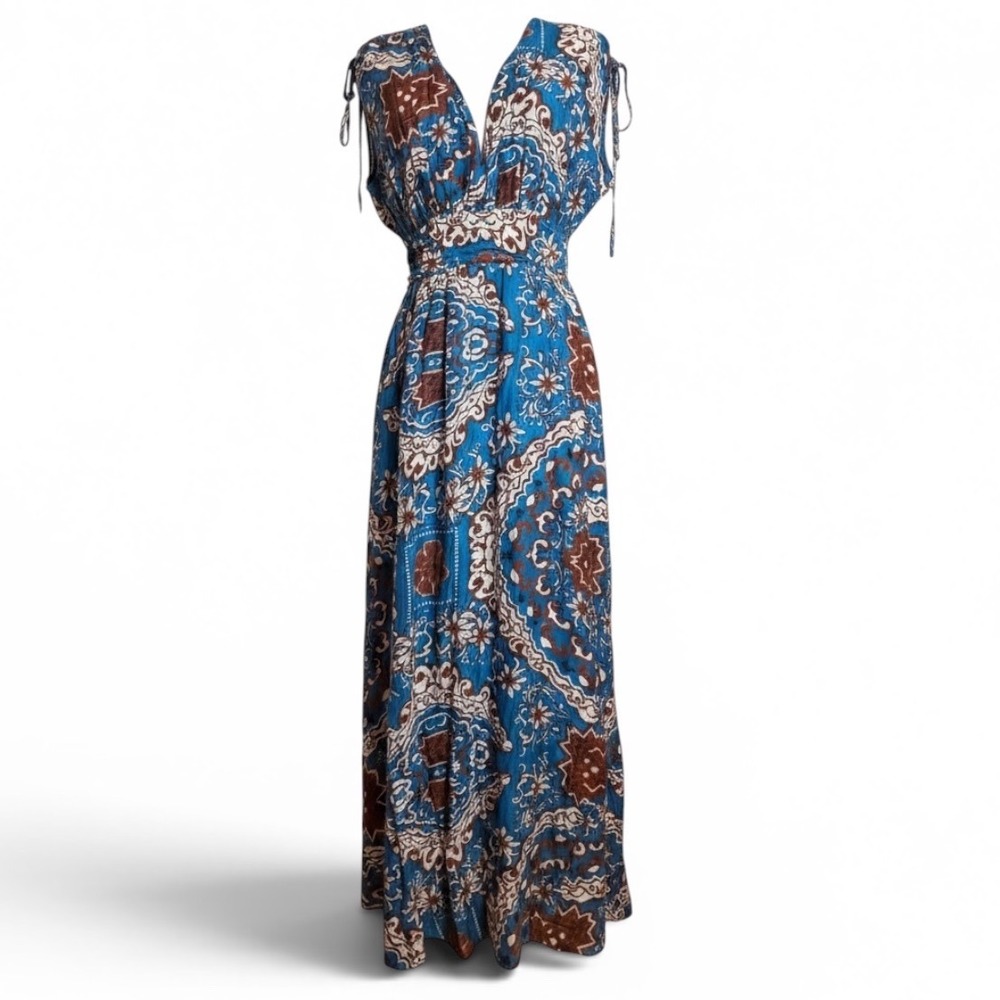 The Korner Anthropologie Paisley Boho Maxi Dress XS